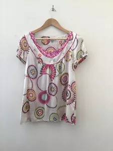 Ladies Gerard Darel 100% pure Silk Top Size 12 (38) - Picture 1 of 4