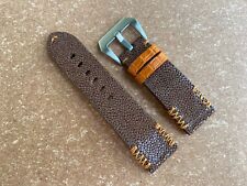 26mm 24 23 22mm 21mm 20mm 19 18  17 16 Brown Stingray Leather Watch Strap Band