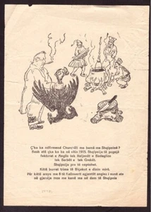 WW2 Albania German Occupation Rare Leaflet against England Churchill - 02106 - Picture 1 of 2