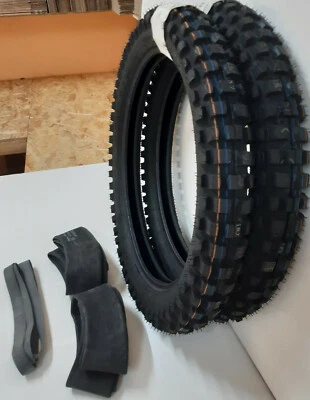 2x Reifen Schlauch Simson S51 S50 KR51 S70 KR51 Cross verstärkt Enduro Mefo Satz - Bild 1 von 4