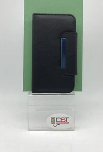 Cover Case a Portafoglio per Alcatel Pop C5 Pelle Nera - Foto 1 di 4