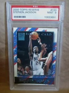 Stephen Jackson RC 2000-01 Topps Reserve Rookie #195/1499 PSA9!NJ Nets G RC - Bild 1 von 2