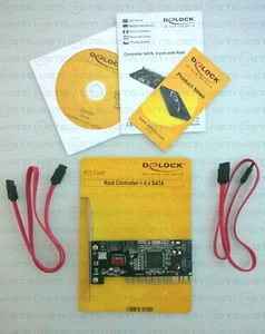 DeLOCK 70154 PCI Card > 4x internal SATA Controller RAID 0,1 - Foto 1 di 1