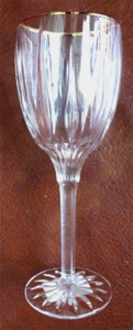 Vintage Discontinued 3 Gorham SUNDANCE GOLD Rimmed Crystal Glass Stemmed GOBLETS - Picture 1 of 8