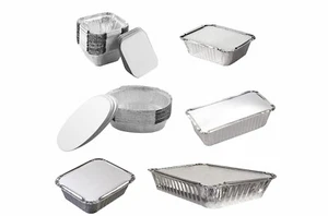 500 x Contenedores de Papel de Aluminio Tapa Bandeja para Hornear para Llevar Almacenamiento de Alimentos Desechables - Imagen 1 de 93