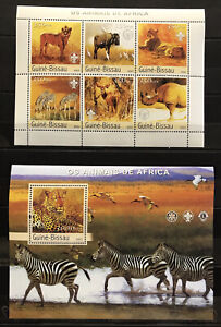 Lions / Rhino / Zebra on stamps - Guinea Bissau MNH** YM