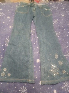 Gymboree Girls 10 Plus Jeans W/ Embroidered Snowflakes - Picture 1 of 4