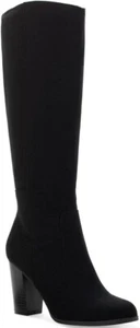 Style & Co Addyy Womens Wide Calf Riding Boots Black Faux Suede US Size 8w - Picture 1 of 3