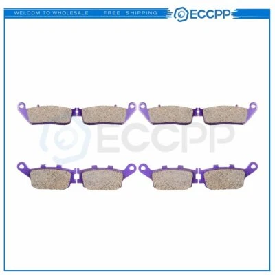 4 Pair Brake Pads For 2005-2007 Honda VTX1300S VTX1300C VTX1300R Carbon Fiber - Image 1 of 4