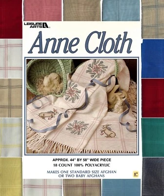Leisure Arts ANNE CLOTH 44" x 58” wide 18 count Afghan Fabric: 13 colors - Image 1 of 3