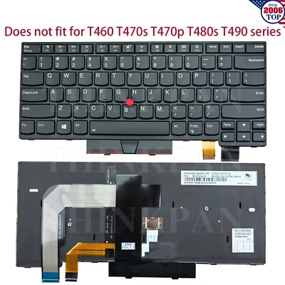 New US Keyboard Backlit w/ Pointer for Lenovo Thinkpad T470 T480 01AX528 01AX569 - Image 1 of 2