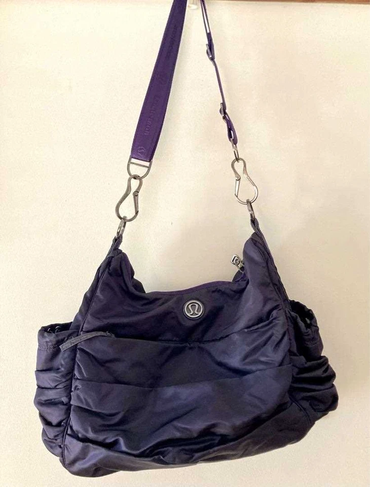 Lululemon Shoulder Bag Crossbody Logo Nylon Purple Women's USED FROM JAPAN - Image 1 of 4