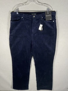 NWT Banana Republic Women's 34 L Long Blue High Rise Straight Corduroy Pants - Picture 1 of 12