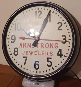 Vintage GE General Electric Telechron Wanduhr 1HA1612 ARMSTRONG JUWELIERE funktioniert - Bild 1 von 10