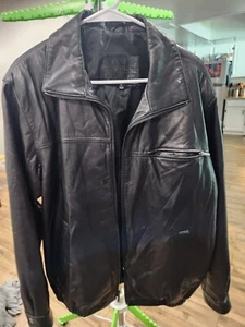 Brandini Le Collezioni Black Lambs Leatherovercoat Jacket Zip Up Men’s L - Picture 1 of 9
