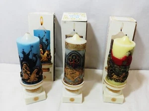 3 Vintage Jasco Piller Candle and Stand In Original Boxes 1970's - Picture 1 of 12