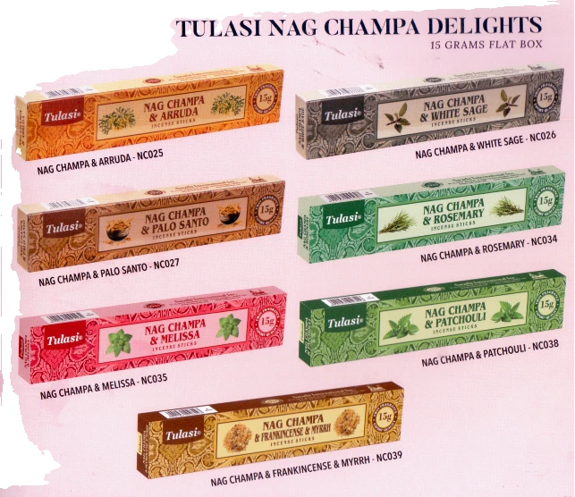 Tulasi Nag Champa Delights melissa  incense sticks  [12 Pack of 15 stick] 180 - Image 1 of 1