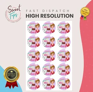 15X BOULANGER / PÂTISSERIE 2" CUPCAKES RONDS COMESTIBLES PERSONNALISÉS - Photo 1/1