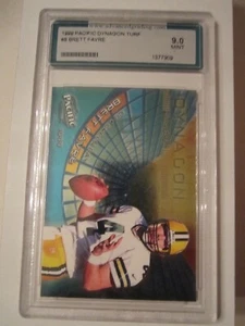 1999 BRETT FAVRE FOOTBALL CARD PACIFIC DYNAGON #8 AGS GRADED 9 MINT - BBA-28 - Picture 1 of 2