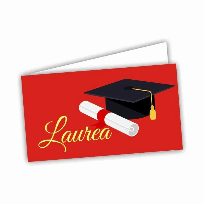 BIGLIETTINO LAUREA ROSSO PERSONALIZZATO - Image 1 of 1
