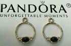 PANDORA | 14K GOLD BLACK ONYX COMPOSE EARRINGS ✪NEW✪ 250446ON RARE RETIRED 585