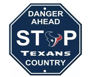 New NFL Houston Texans Home Office Bar Decor STOP Sign 12" x 12" - Picture 1 of 1