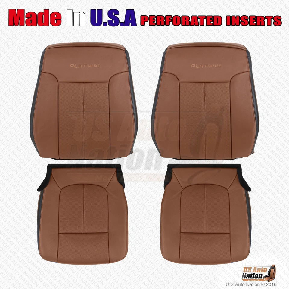 Ford F250 2013-2016 F350 F450 F550 Platinum conductor pasajero cubierta de cuero marrón Foto 1 de 1