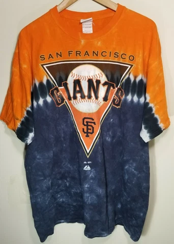 Vintage Majestic San Francisco Giants MLB Tie Dye Short Sleeve Shirt Men’s XL Cover