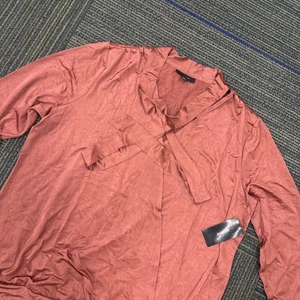 Blusa Alfani rosa marchita cuello falso pajarita mujer manga mediana 3/4 - Imagen 1 de 8