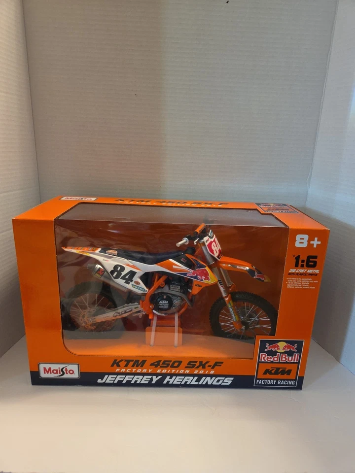 Brand New KTM 450 SX-F Factory Edition 2018 Jeffrey Herlings By Maisto! - Image 1 of 4