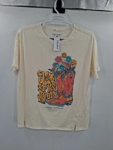 Simply Southern My Roots Boots Boxy M/L Oversized T-Shirt - Picture 1 of 7