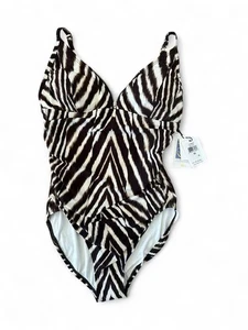 Calvin Klein ZEBRA PRINT EINTEILER BADEANZUG GRÖSSE 10 NEU MIT ETIKETT - Bild 1 von 4