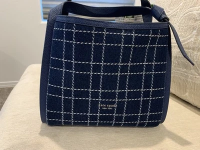 Bolso Bandolera Kate Spade Knott Denim Check Mediano Indigo Multi Azul. $378 Foto 1 de 4