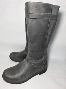 Eddie Bauer Damen Trace Stiefel grau Leder Winter Reitsport seitlicher Reißverschluss Größe 9 - Bild 1 von 18