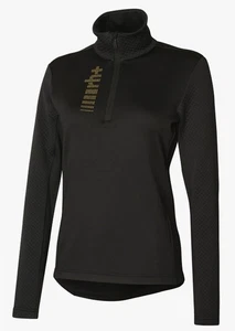 Rh+ Iside W Jersey Black Micropile 1/2 Zip Logo Strass Oro Donna IND3117 900 - Imagen 1 de 3