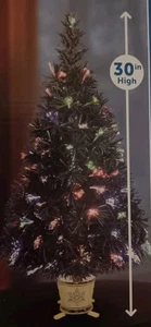 Árbol de Navidad de fibra óptica de 30" y soporte que cambia de color, USB, LED y enchufe 68 puntas - Imagen 1 de 8