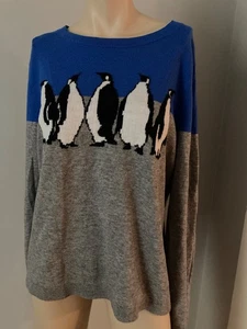 Talbots süßer Rippstrickpullover Pinguine Rundhals LG - Bild 1 von 6