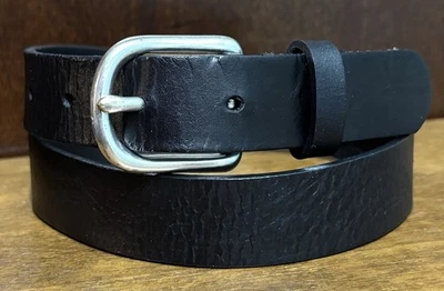 Cinturón de cuero de búfalo negro para niños Crew Cuts talla 28 1” ancho usado en excelente estado Foto 1 de 4