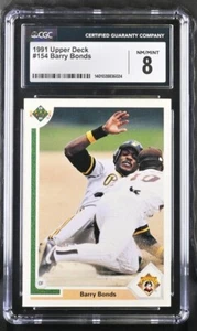 1991 Upper Deck #154 Barry Bonds Pittsburgh Pirates CGC 8 - Picture 1 of 2