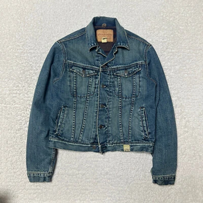 Chaqueta de Colección Abercrombie Mujer Extra Grande Azul Denim Camionero Forrada en Lana Foto 1 de 4