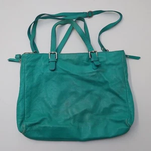Borse in Pelle Blue Green Leather Handbag Purse Made in Italy Shoulder Bag - Picture 1 of 10