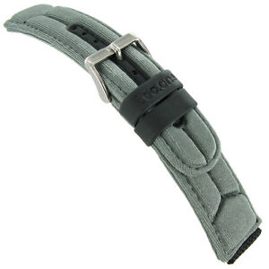 18mm Tec One Grey and Black Sports Nylon With Rubber Watch Band 5132 Buy 1 Get 1