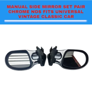 For Universal Vintage Classic Car Manual Side Mirror Set RH LH Chrome NOS - Picture 1 of 8