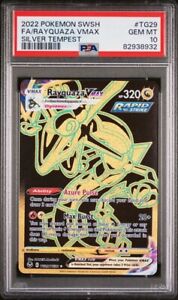 Carte Pokémon PSA 10 Rayquaza VMAX argent tempête TG29/TG30 or art complet