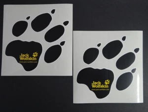 2x Werbe-Aufkleber Jack Wolfskin Tatze Logo 14 x 14 cm Outdoor Kleidung Trekking - Bild 1 von 1