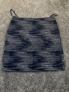 Falda Jones New York Línea A Para Mujer 8 L Grande Azul Blanco Rayas Carrera - Imagen 1 de 9