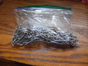 500 Stainless Steel Open Screw Eyes in Size .092 x 1 1/2" For Lure Making - Picture 1 of 4