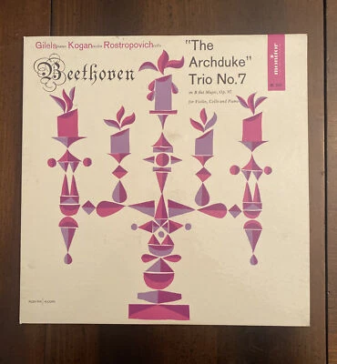 BEETHOVEN Archduke Trio No. 7 GILELS KOGAN ROSTROPOVICH Monitor LP Vinyl Mono  - Image 1 of 3