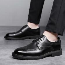 Men's British Faux Leather Oxfords Wing Tip Brogue Shoes Formal Dress Prom Shoes