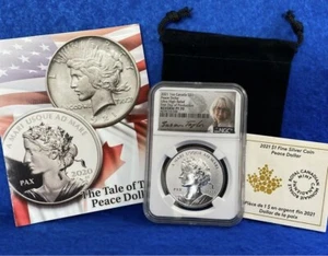 2021 Canada $1 Peace Dollar Reverse NGC PR70 Taylor Signed FDI Ultra High Relief - Picture 1 of 3